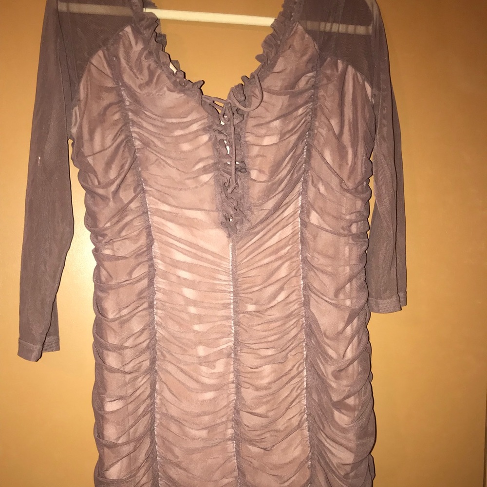 Ruffle Mesh Dress